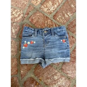 Toddler Girls' Strawberry Embroidered Shorts‎ - Cat & Jack™ Medium Wash size 18M
